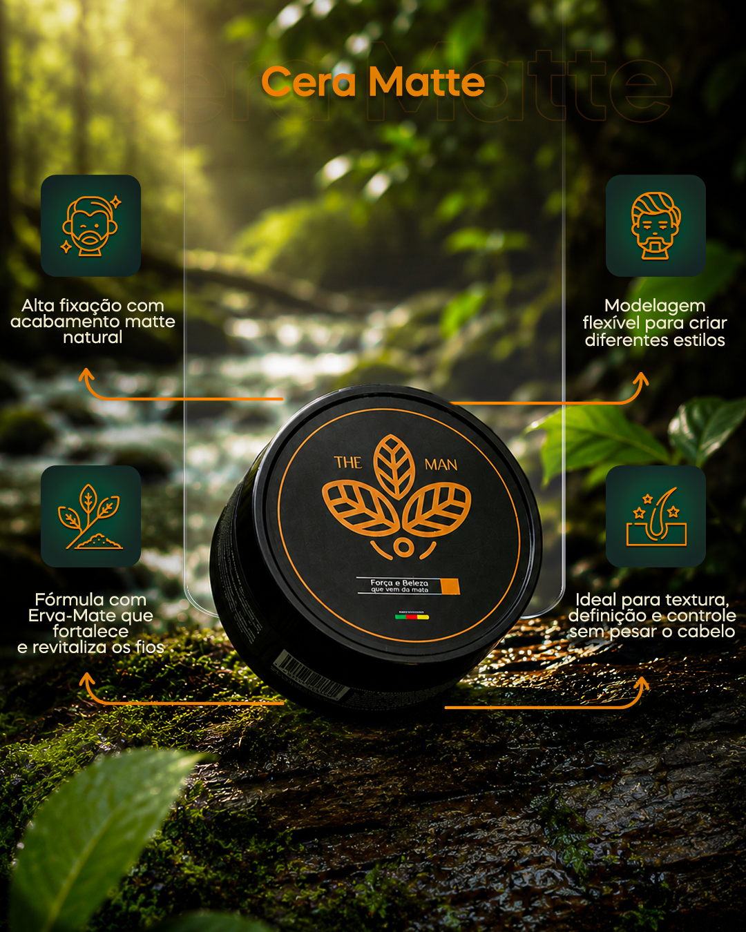 Cera Matte 80G Mate Power — Alta fixação e acabamento natural.