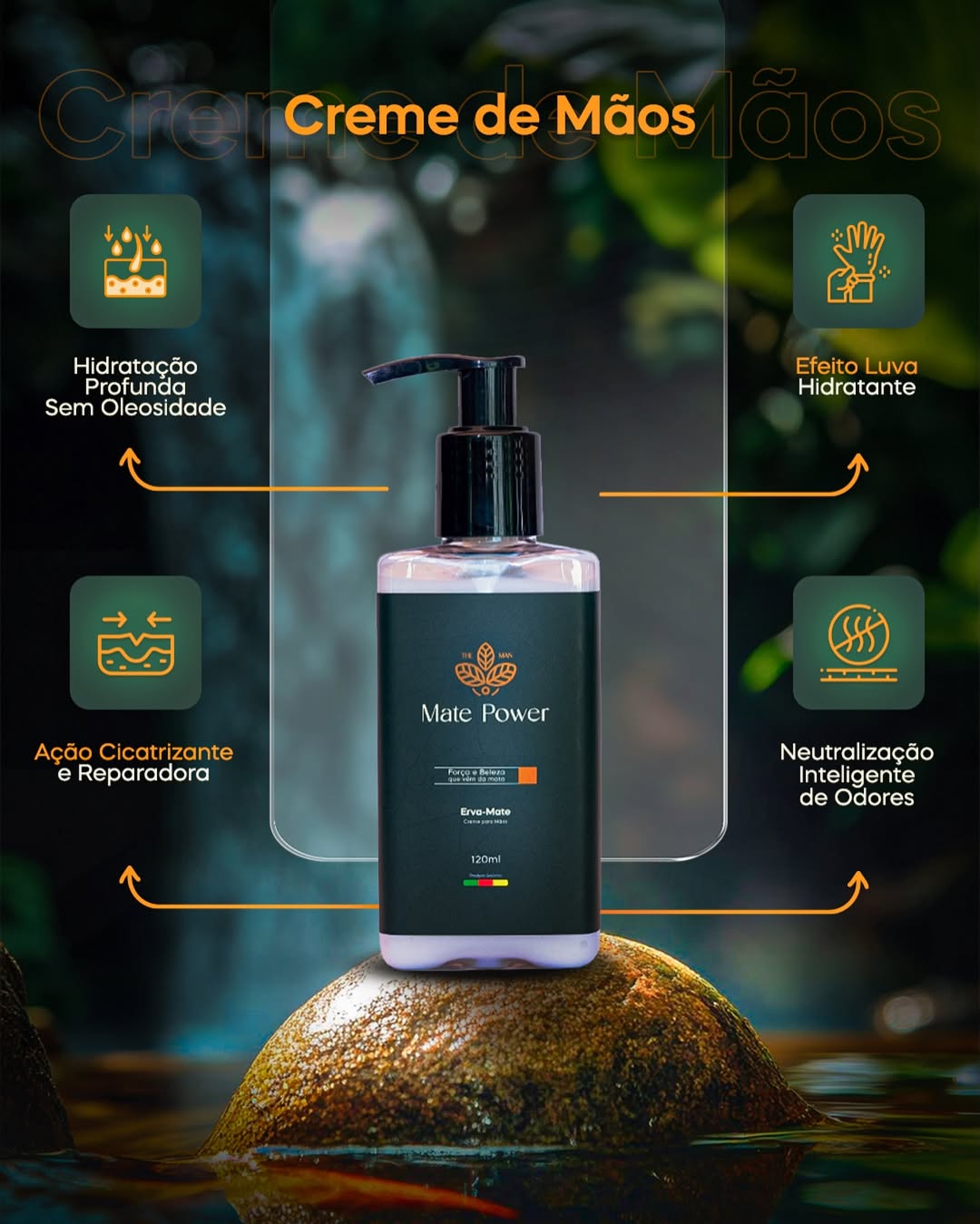 Creme de Mãos 120ml Mate Power — Nutre e protege contra o ressecamento diário.